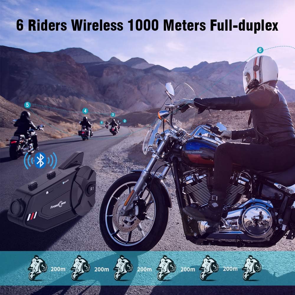 Freedconn R1 Plus 1000M Motorcycle Helmet Intercom And Camera Bluetooth Headset