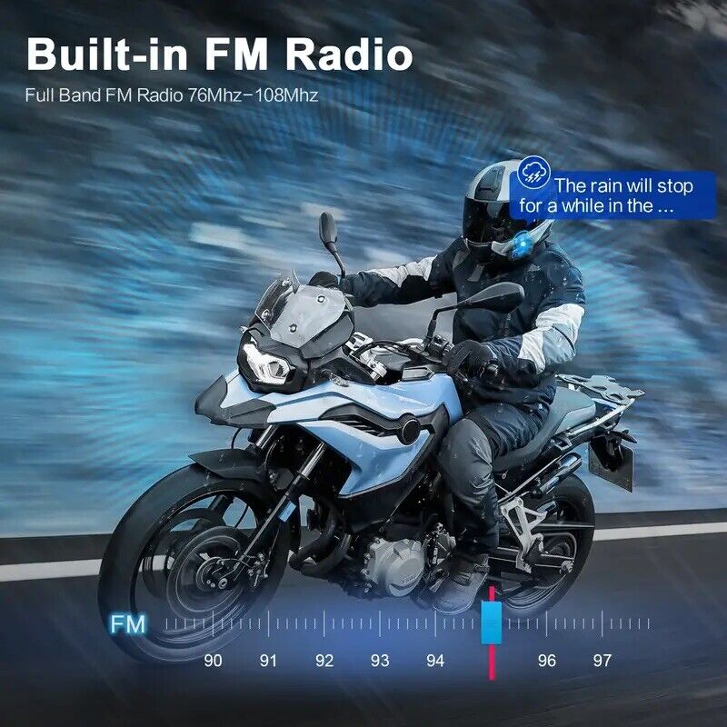 Fodsports M1-S Pro Motorcycle Intercom 8 Riders 2000m Helmet Headset Bluetooth 5